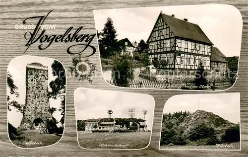 AK / Ansichtskarte Vogelsberg_Rhoen Gasthaus Zum Hoherodskopf Pension Stein Taufstein Bilstein Vogelsberg Rhoen