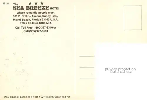 AK / Ansichtskarte Miami_Beach Sea Breeze Hotel Swimming Pool Strand 