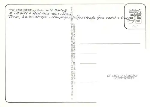 AK / Ansichtskarte Karlsruhe_Baden Ansicht mit Schloss Markt Rathaus Karlsruhe_Baden