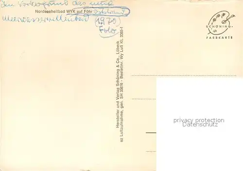 AK / Ansichtskarte Wyk_Foehr Nordseeheilbad Strand Foehr
