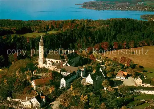 AK / Ansichtskarte Andechs Kloster mit Blick auf den Ammersee Andechs