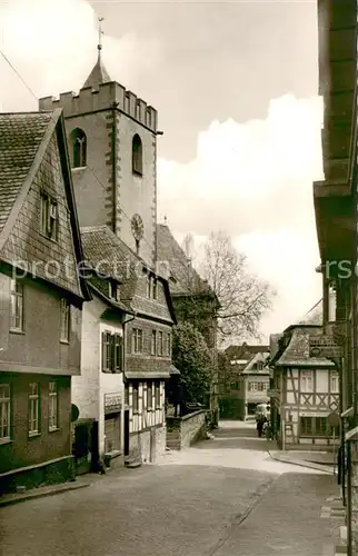 AK / Ansichtskarte Kronberg_Taunus Ev Kirche Strassenpartie Kronberg Taunus