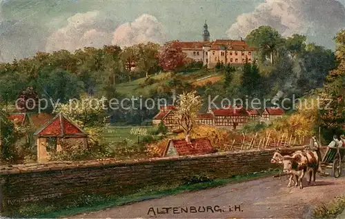 AK / Ansichtskarte Altenburg_Alsfeld Gasthaus zur Linde Ochsenkarren Altenburg Alsfeld