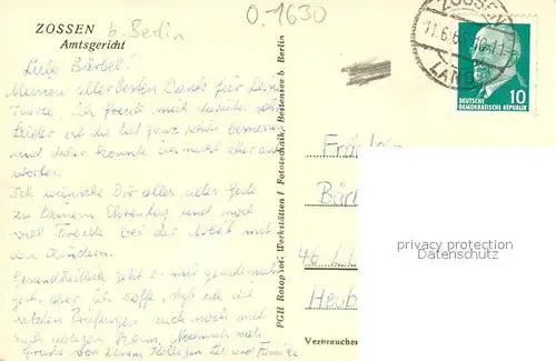 AK / Ansichtskarte Zossen_Brandenburg Amtsgericht 