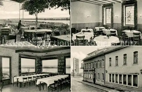 AK / Ansichtskarte Mittelheim_Rheingau Hotel Rheinterrasse Gastraeume Mittelheim Rheingau