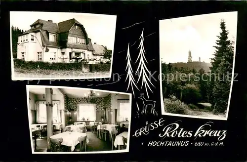 AK / Ansichtskarte Grosser_Feldberg_Taunus Gathaus Pension Rotes Kreuz Gaststube Grosser_Feldberg_Taunus