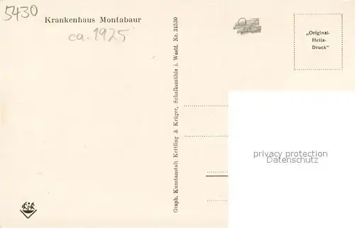 AK / Ansichtskarte Montabaur_Westerwald Krankenhaus Montabaur_Westerwald