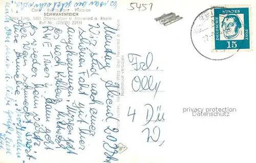 AK / Ansichtskarte Oberbieber Cafe Restaurant Schwanenteich Oberbieber