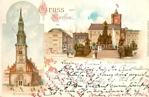 AK / Ansichtskarte Berlin Marienkirche Das Luther Denkmal Berlin