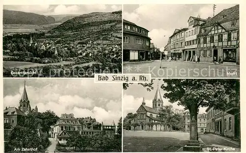 AK / Ansichtskarte Bad_Sinzig_Rhein Panorama Markt Am Zehnthof St Peter Kirche Bad_Sinzig_Rhein