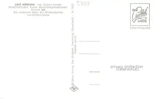 AK / Ansichtskarte Winterberg_Hochsauerland Cafe Moerchen Gaststube Winterberg_Hochsauerland