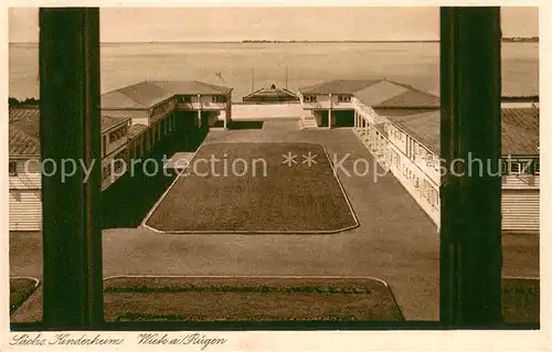 AK / Ansichtskarte Wiek_Ruegen Saechs Kinderheim Blick vom Wasserturm zum Bollwerk Wiek_Ruegen