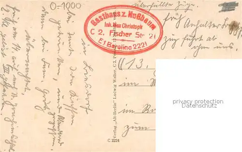 AK / Ansichtskarte Alt_Berlin Restaurant zum Nussbaum Alt_Berlin
