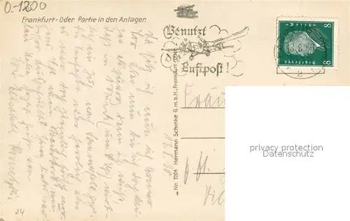 AK / Ansichtskarte Frankfurt_Oder Partie in den Anlagen Frankfurt Oder