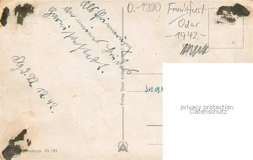 AK / Ansichtskarte Frankfurt_Oder Partie an der Oderbruecke Frankfurt Oder