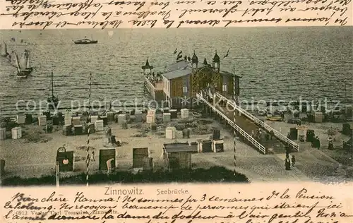 AK / Ansichtskarte Zinnowitz_Ostseebad Seebruecke Zinnowitz_Ostseebad