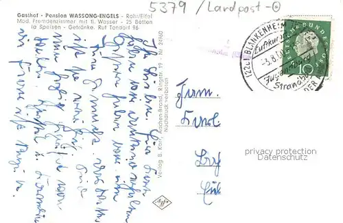 AK / Ansichtskarte Rohr_Eifel Burgpartie Gasthof Wassong Engels Gaststube Rohr_Eifel