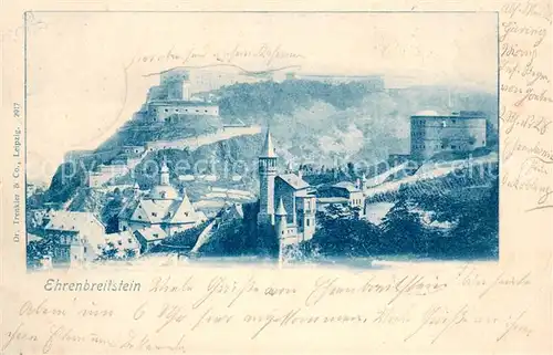 AK / Ansichtskarte Ehrenbreitstein Panorama mit Festung Ehrenbreitstein