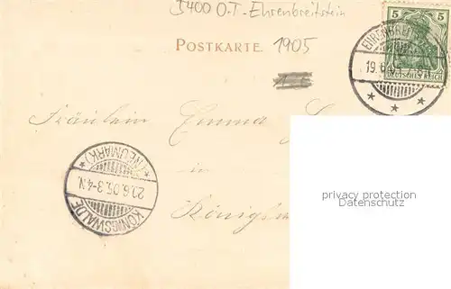 AK / Ansichtskarte Ehrenbreitstein Panorama mit Festung Ehrenbreitstein