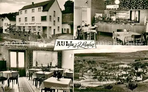 AK / Ansichtskarte Aull Gasthaus Zum Lahntal Gastzimmer Speisezimmer Panorama Aull