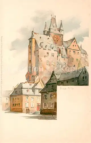 AK / Ansichtskarte Diez_Lahn Schloss Farblithografie Diez_Lahn