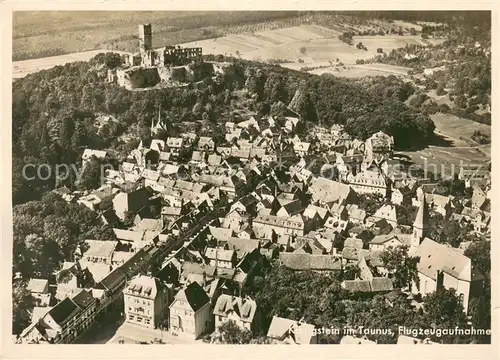 AK / Ansichtskarte Koenigstein_Taunus Fliegeraufnahme mit Burgruine Koenigstein_Taunus