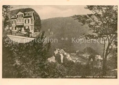 AK / Ansichtskarte Schlangenbad_Taunus Blick vom Hansenkopf Pension Maria Charlotte Schlangenbad_Taunus
