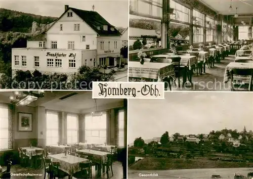 AK / Ansichtskarte Homberg_Ohm Hotel Frankfurter Hof Speisesaal Gesellschaftszimmer Gesamtblick Homberg Ohm