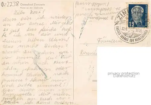 AK / Ansichtskarte Zinnowitz_Ostseebad Partie an der Seebruecke Zinnowitz_Ostseebad