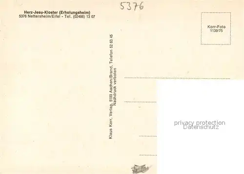 AK / Ansichtskarte Nettersheim Herz Jesu Kloster Erholungsheim Nettersheim