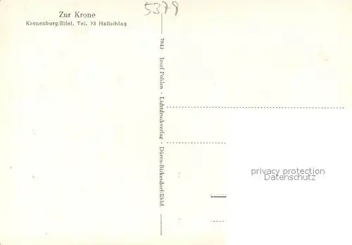 AK / Ansichtskarte Kronenburg_Eifel Gasthaus Zur Krone Kronenburg Eifel