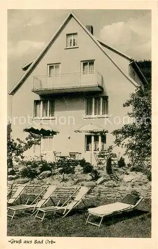 AK / Ansichtskarte Bad_Orb Pension Haus Westfalen Aussenansicht mit Sonnenterrasse Bad_Orb