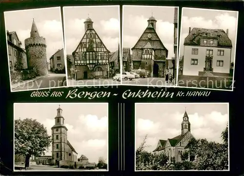 AK / Ansichtskarte Bergen Enkheim Kirchen  und Haeuseransichten Bergen Enkheim