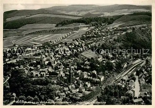 AK / Ansichtskarte Kirchen_Sieg Fliegeraufnahme Blick auf Druidenstein Kirchen Sieg