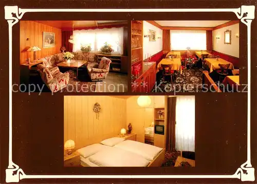 AK / Ansichtskarte Selva_Wolkenstein_Val_Gardena Garni Pension Gaestehaus Schenk Fremdenzimmer Gastraum 