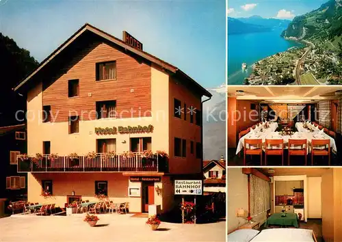 AK / Ansichtskarte Sisikon Hotel Restaurant Bahnhof Blick auf Urnersee Vierwaldstaettersee Sisikon