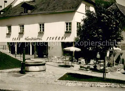 AK / Ansichtskarte Grein_Donau_Oberoesterreich Cafe Konditorei Schoergi Grein_Donau