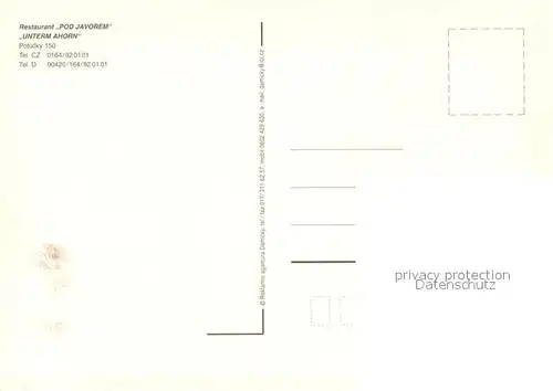 AK / Ansichtskarte Potucky_Breitenbach_Czechia Restaurant Pod Javorem Unterm Ahorn 