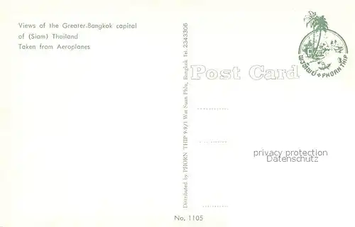 AK / Ansichtskarte Bangkok Air View of the Greater Bangkok capital of Thailand Bangkok