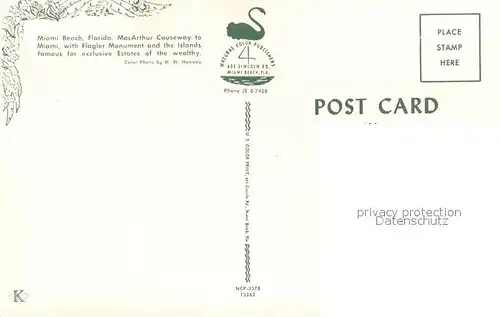 AK / Ansichtskarte Miami_Beach MacArthur Causeway to Miami with Flagler Monument and the Islands Aerial view 