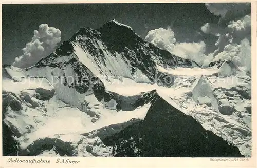 AK / Ansichtskarte Jungfrau_BE Ballonaufnahme aus 3400 m Hoehe Berner Alpen Jungfrau BE