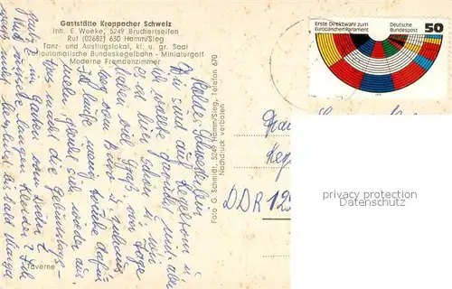 AK / Ansichtskarte Bruchertseifen Gaststaette Kroppacher Schweiz Taverne Tanz  und Ausflugslokal Bruchertseifen