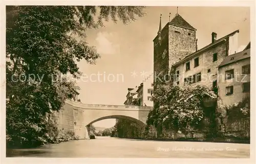 AK / Ansichtskarte Brugg_AG Aarebruecke und schwarzer Turm Altstadt Brugg_AG