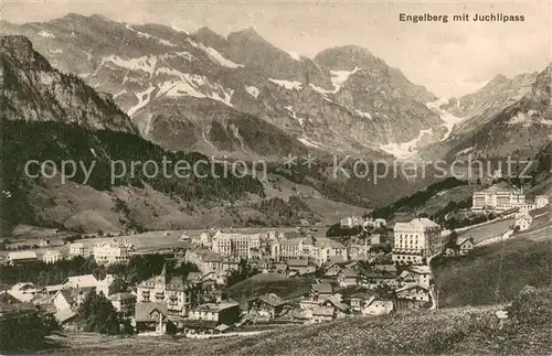 AK / Ansichtskarte Engelberg__OW Gesamtansicht mit Juchlipass Alpenpanorama 