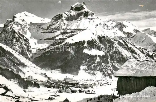 AK / Ansichtskarte Engelberg__OW Winterpanorama mit Blick zum Hahnen Urner Alpen 