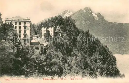 AK / Ansichtskarte Buergenstock Hotels Blick auf Viewaldstaettersee Alpen Buergenstock