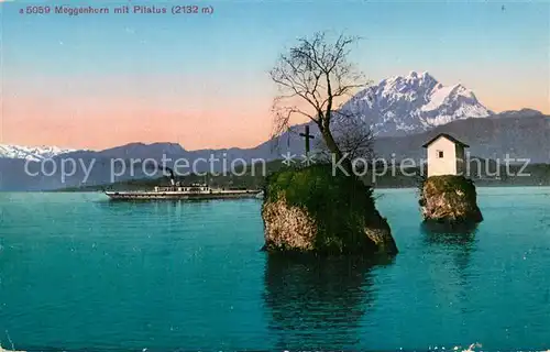 AK / Ansichtskarte Meggen Meggenhorn mit Pilatus Dampfer Vierwaldstaettersee Meggen