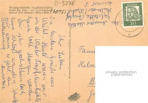 AK / Ansichtskarte Wiehl_Oberbergischer_Kreis Gesamtansicht Waldgaststaeaete Tropfsteinhoehle Schloss Homburg Tropfsteinhoehle Traubengrotte 