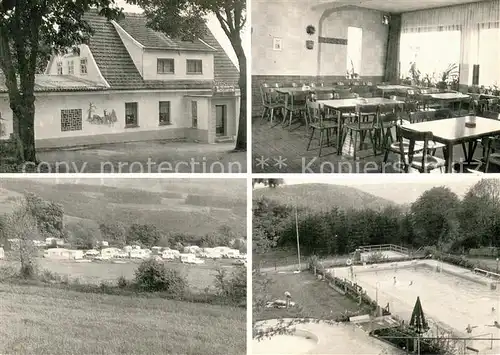 AK / Ansichtskarte Hutten Gaststaette Heiligenborn Campingplatz Schwimmbad Hutten
