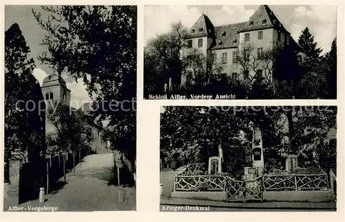 AK / Ansichtskarte Alfter Schloss Alfter Alfter Vorgebirge Krieger Denkmal Alfter